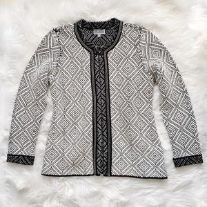 JM Collection b&w dressy cardigan